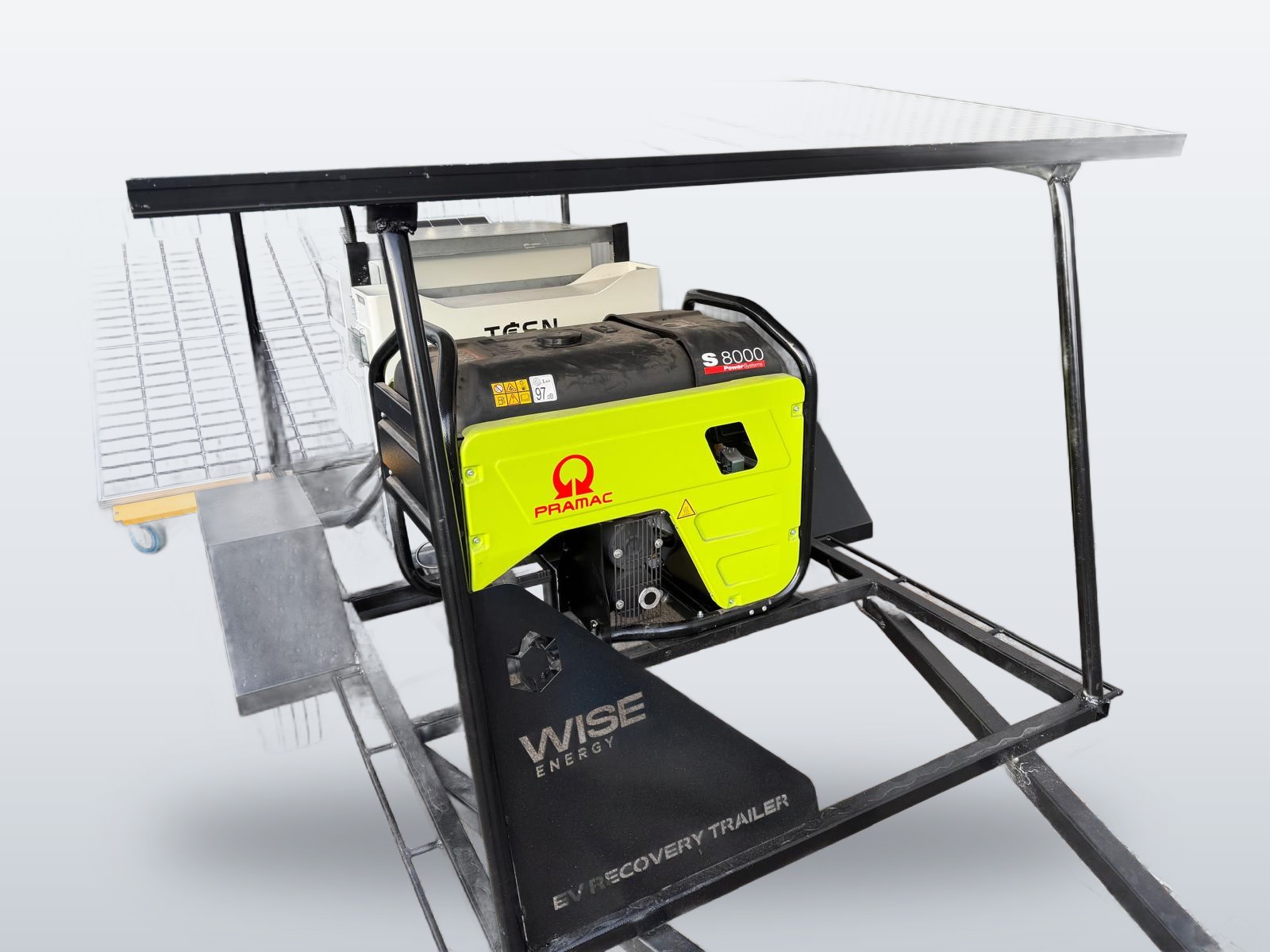 EV Recovery Trailer generator and battery detail