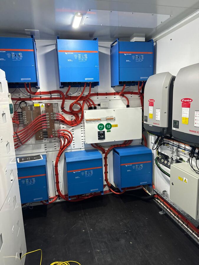 Victron multi-inverter wall installed by WISE Energy