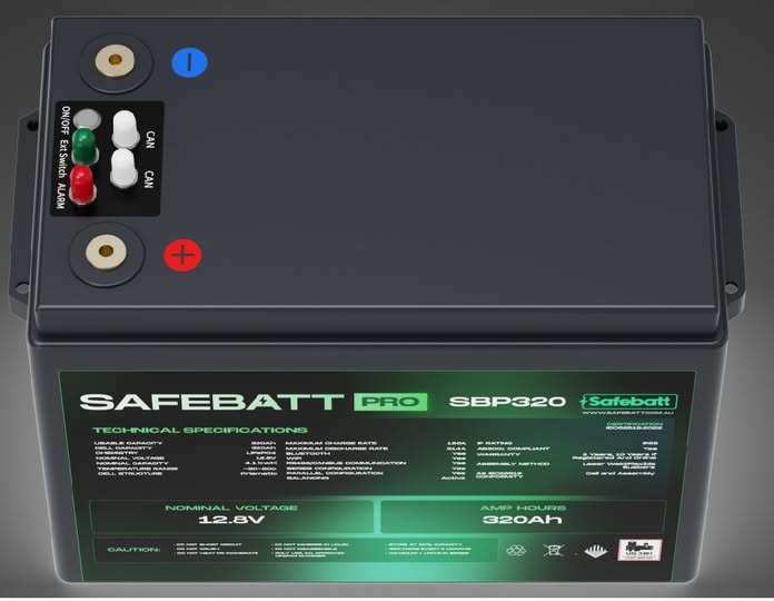Safebatt Pro 12.8v 320Ah LFP Battery 4.096kwHr