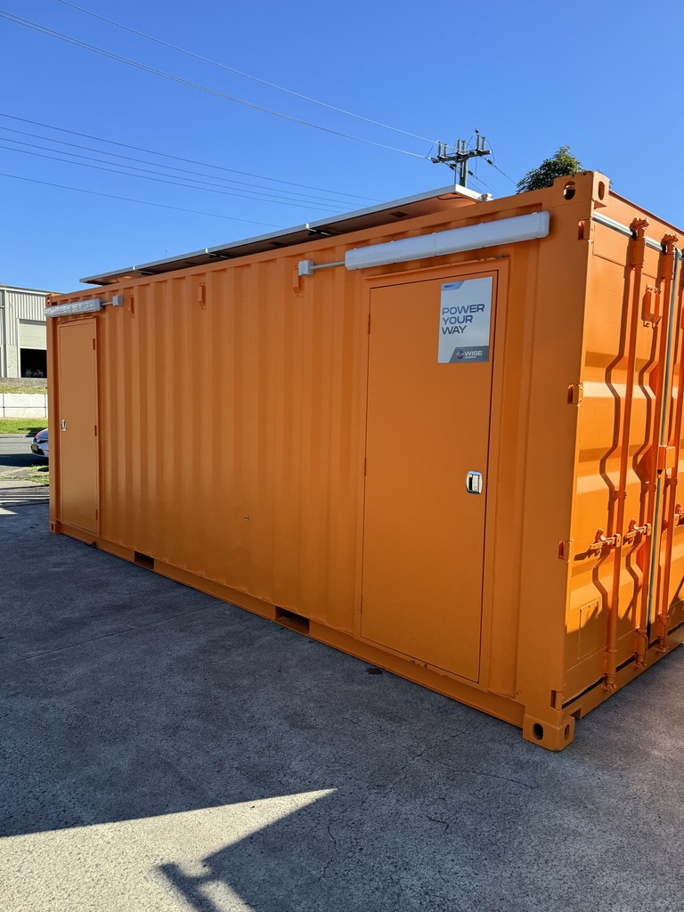 Solar & Battery Powered Shipping Container Office / Storage / Site Shed 20ft