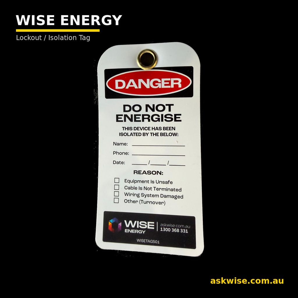 Do Not Energise Lockout Tags — Tear-Proof (Pack of 10)