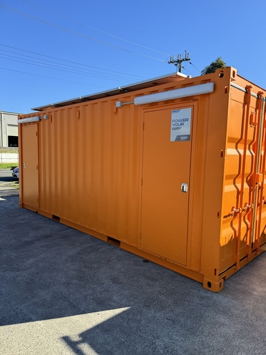 Solar & Battery Powered Shipping Container Office / Storage / Site Shed 20ft